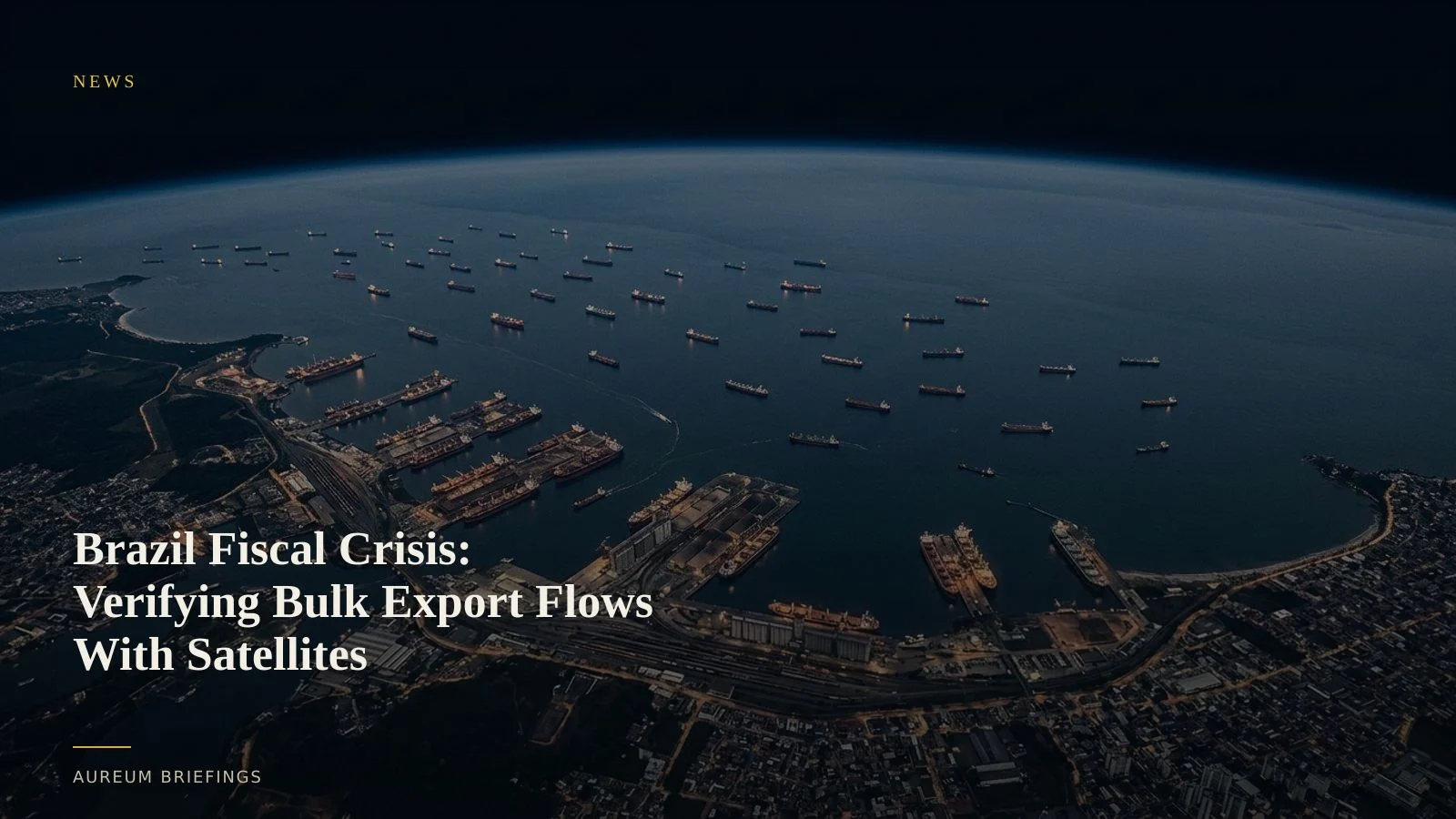 Brazil Fiscal Crisis: Verifying Bulk Export Flows With Satellites