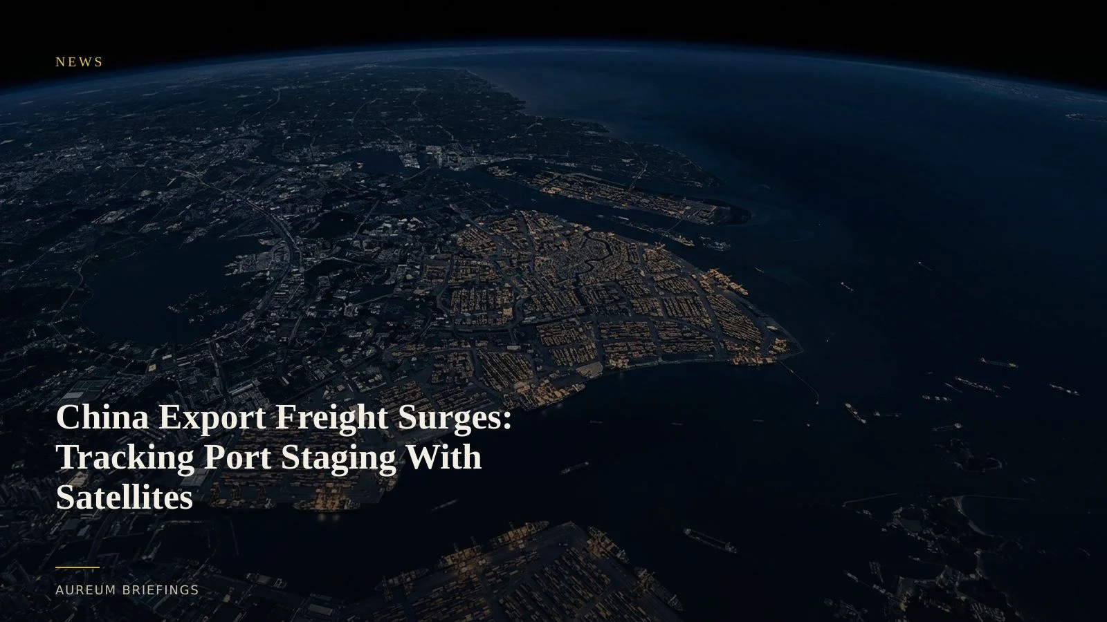China Export Freight Surges: Tracking Port Staging With Satellites