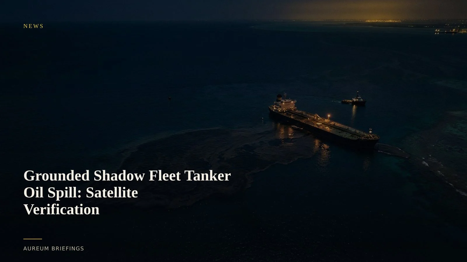Grounded Shadow Fleet Tanker Oil Spill: Satellite Verification