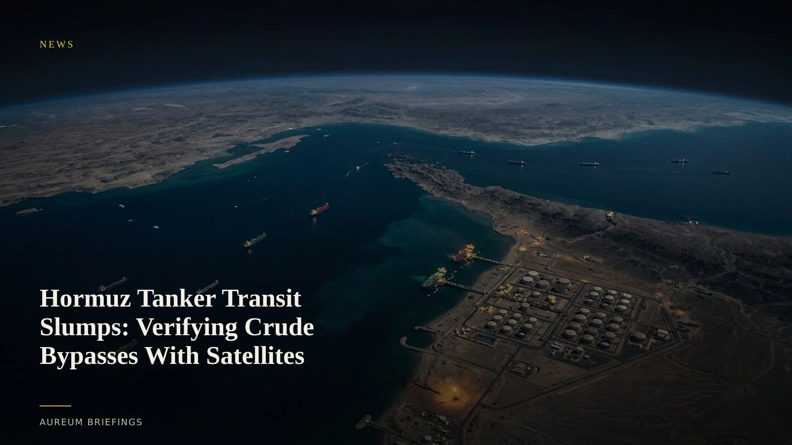 Hormuz Tanker Transit Slumps: Verifying Crude Bypasses With Satellites