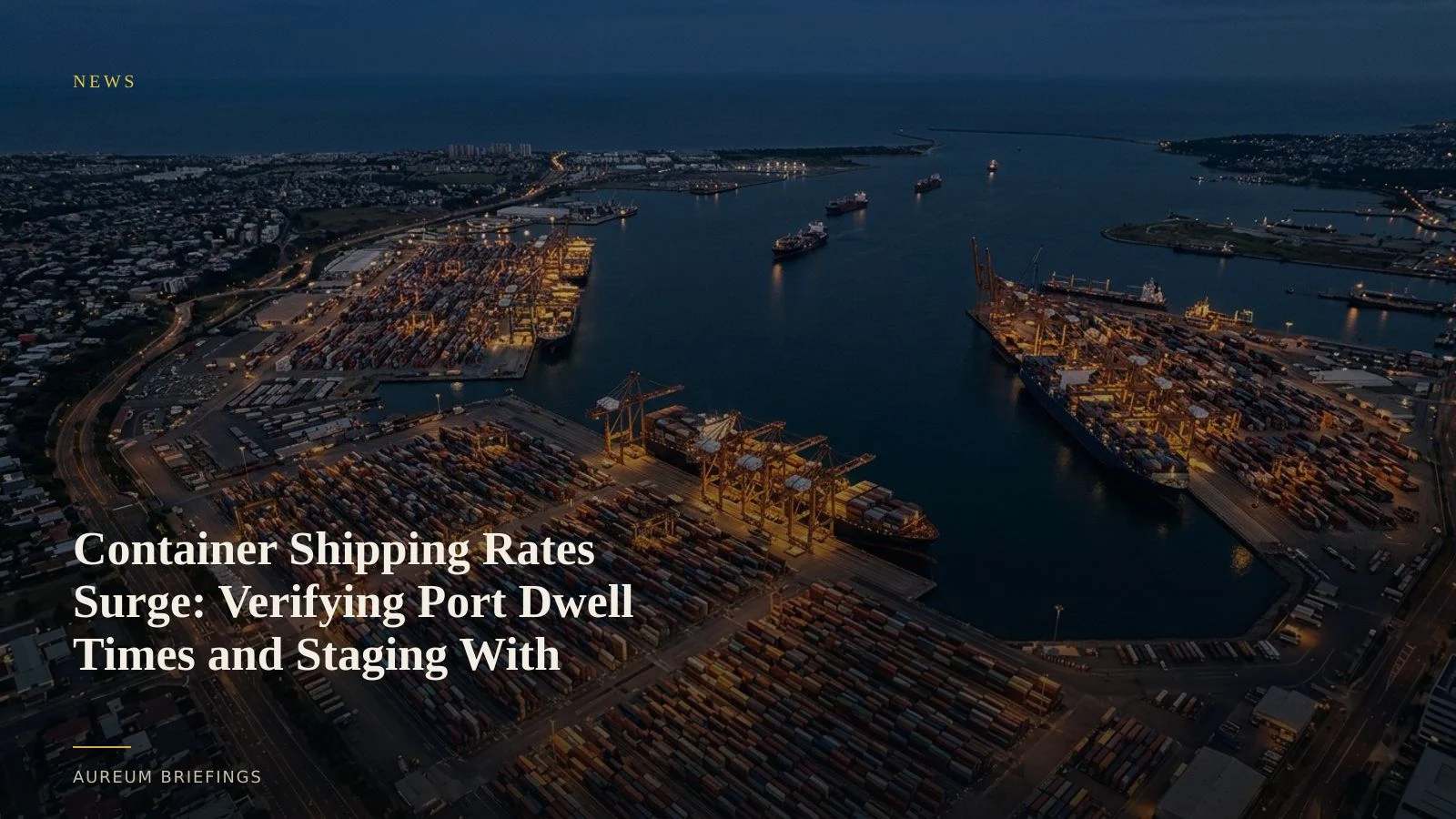 Container Shipping Rates Surge: Verifying Port Dwell Times and Staging With Satellites