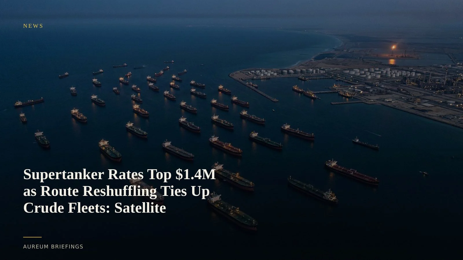 Supertanker Rates Top $1.4M as Route Reshuffling Ties Up Crude Fleets: Satellite Verification