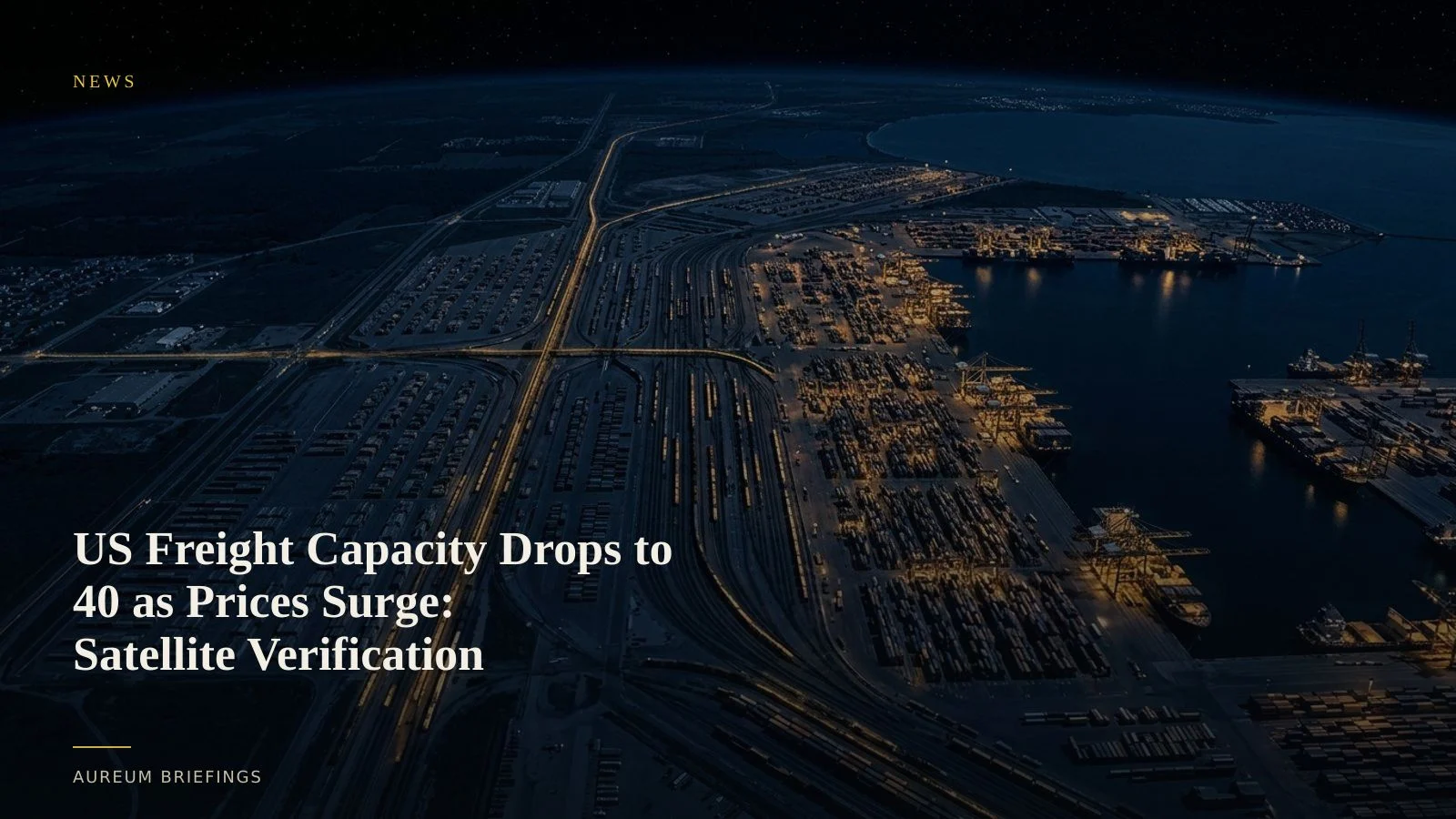 US Freight Capacity Drops to 40 as Prices Surge: Satellite Verification