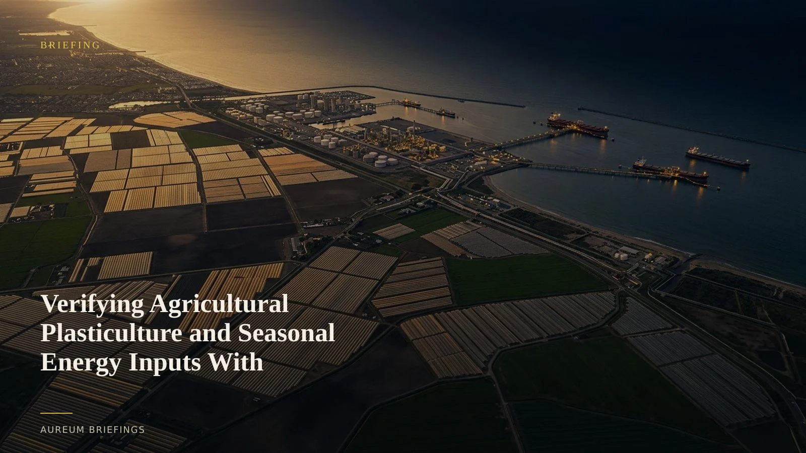 Verifying Agricultural Plasticulture and Seasonal Energy Inputs With Satellites