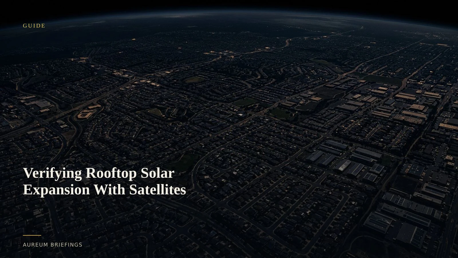 Verifying Rooftop Solar Expansion With Satellites